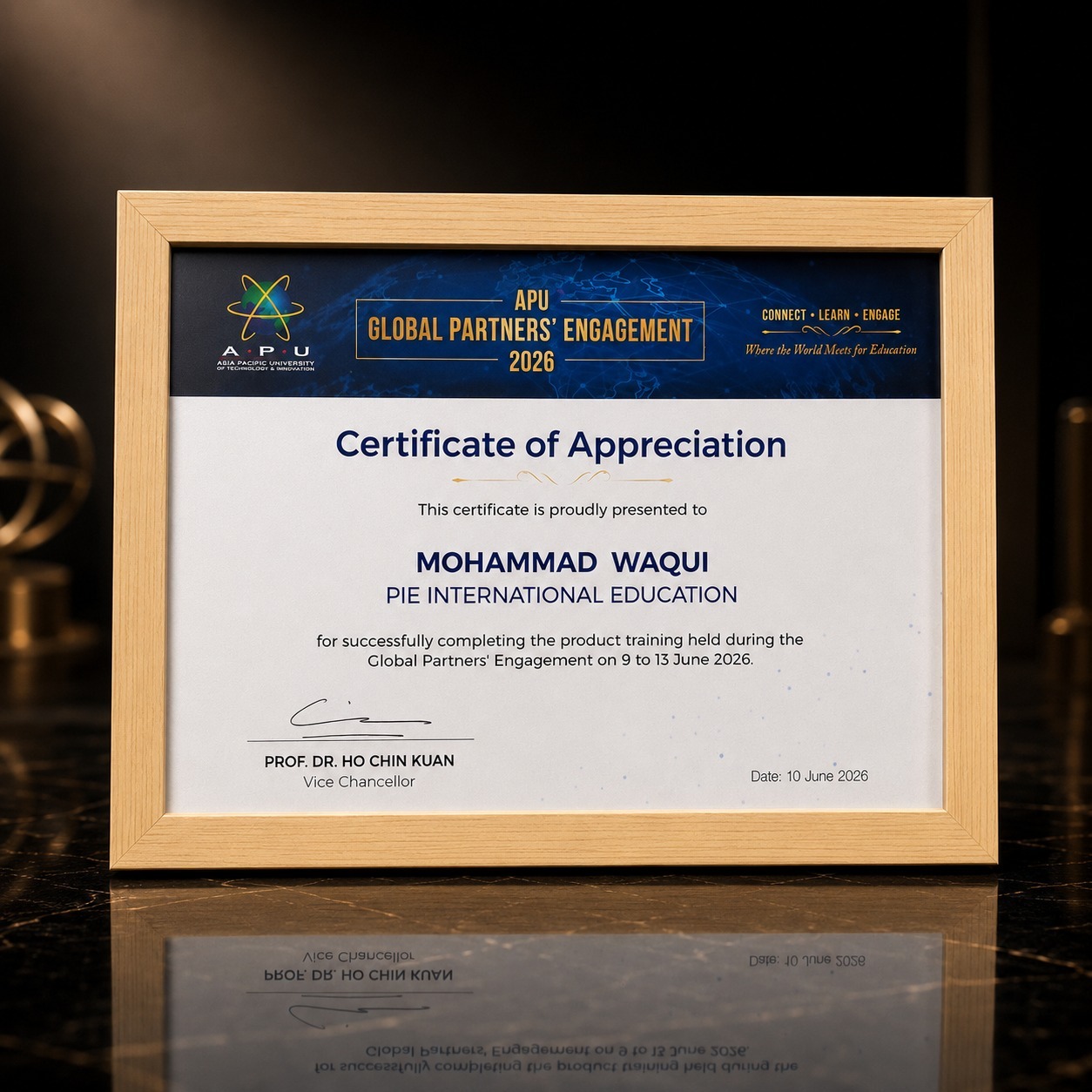Certificate of Appreciation