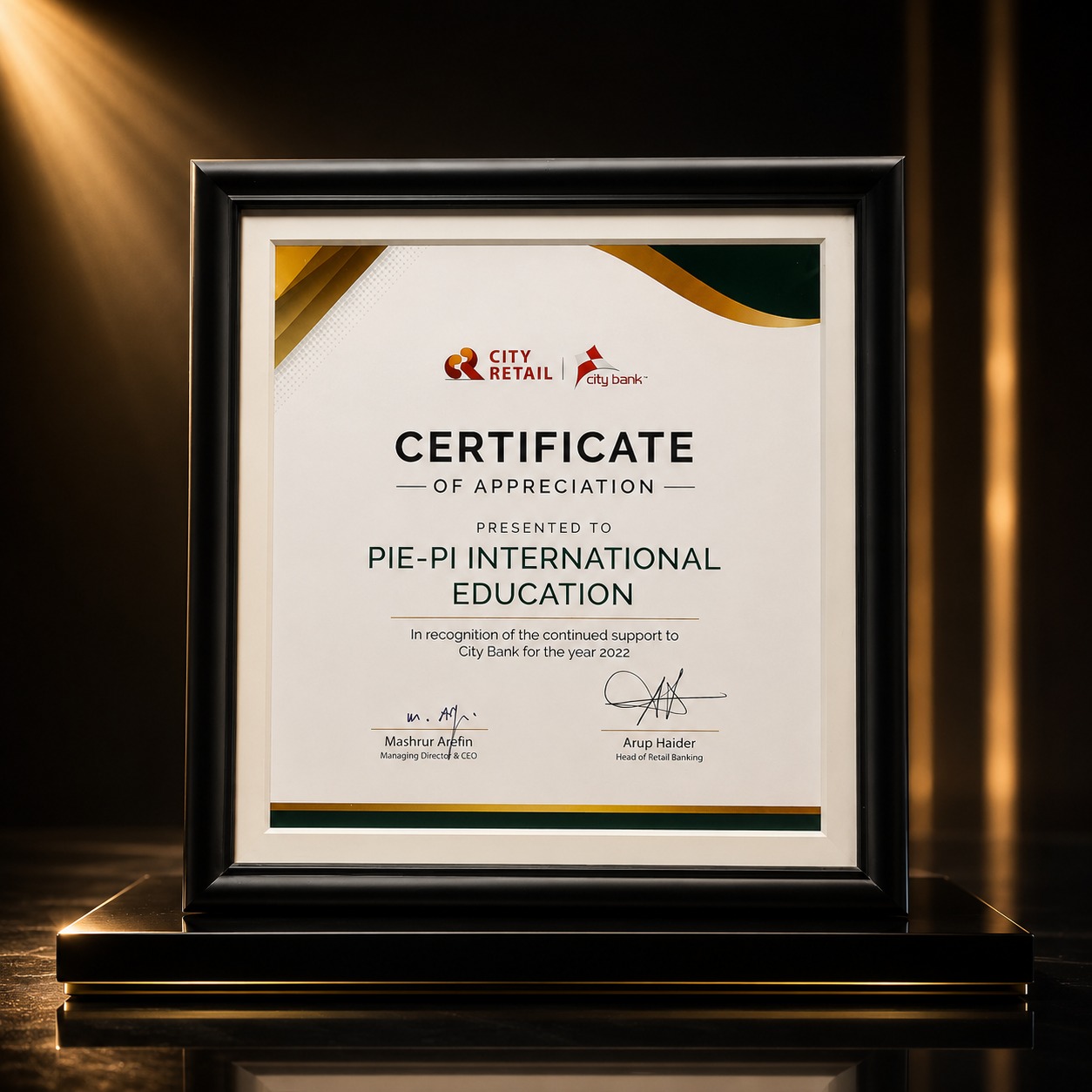 Certificate of Appreciation