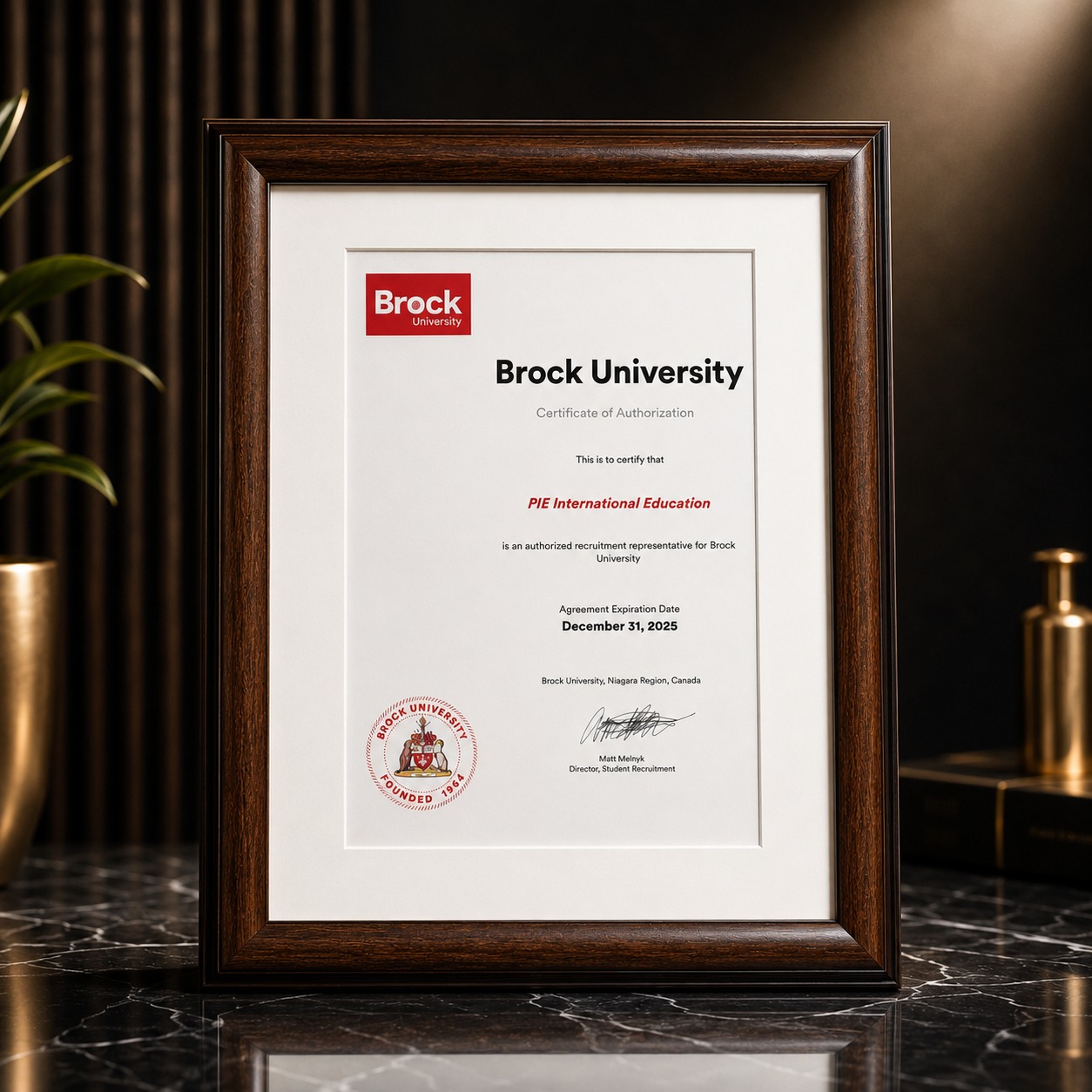 Brock University Certificate
