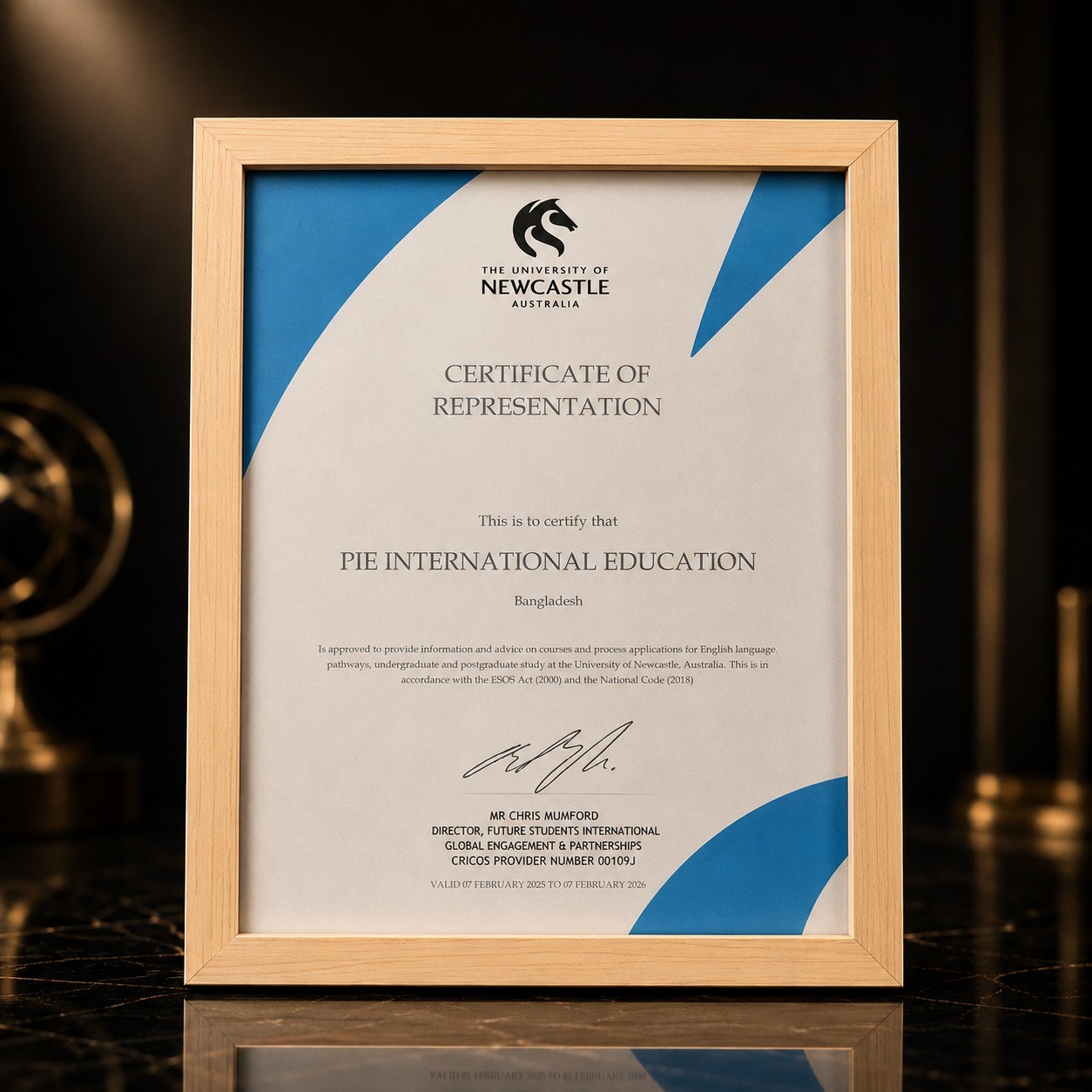 Certificate of Representation