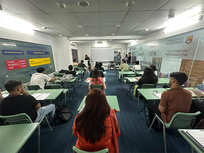 Orientation class with students attending from different departments
